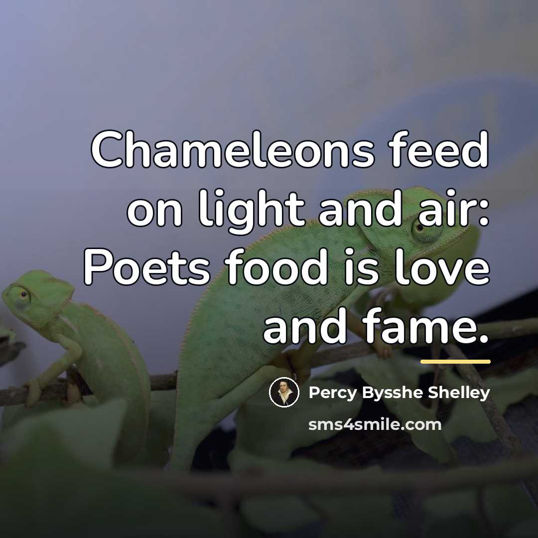 “Chameleons feed on light and air: Poets food is love…” quote by Percy Bysshe Shelley