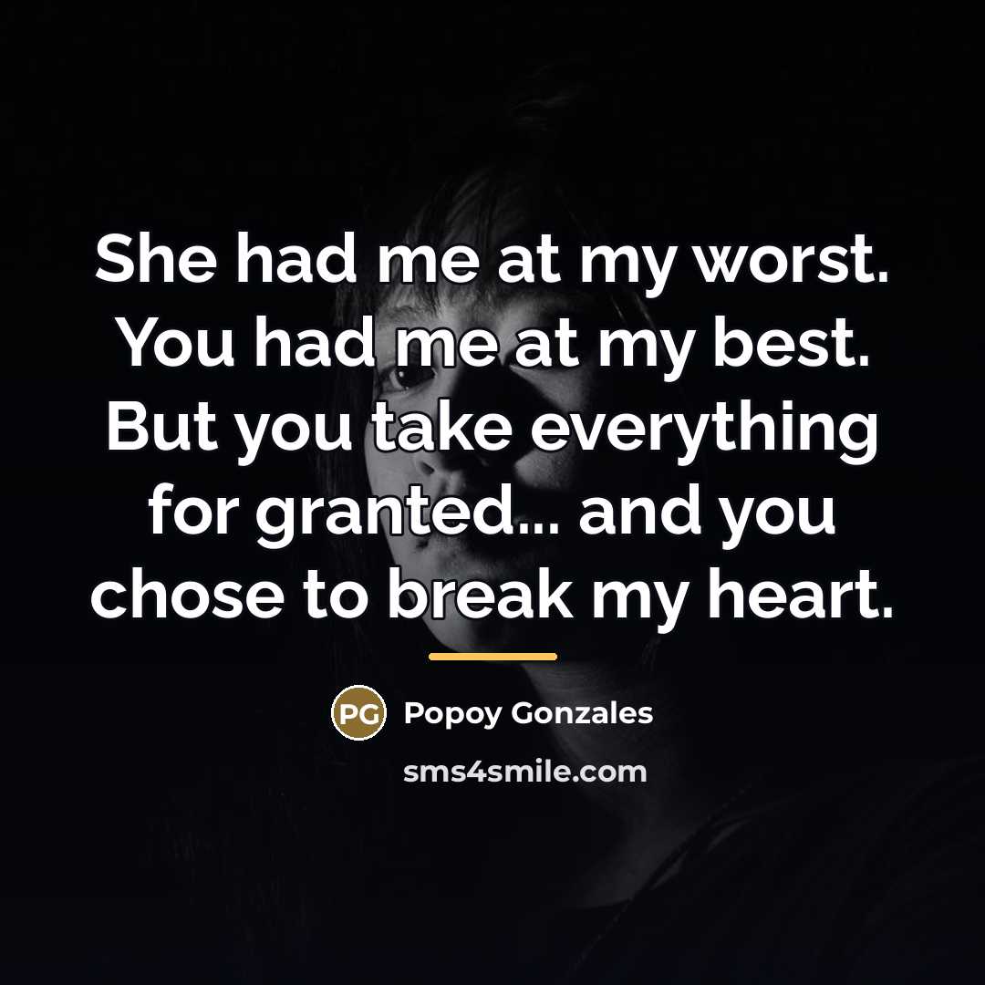 “She had me at my worst. You had me at…” quote by Popoy Gonzales