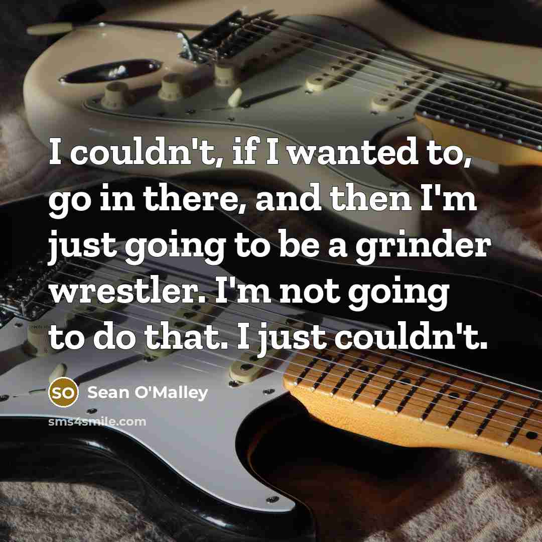 “I couldn't, if I wanted to, go in there, and…” quote by Sean O'Malley