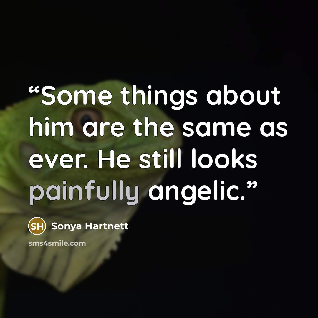 “Some things about him are the same as ever. He still looks painfully angelic.” quote by Sonya Hartnett