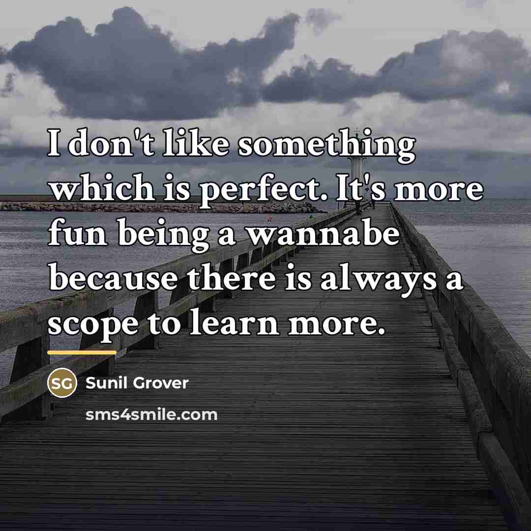 “I don't like something which is perfect. It's more fun…” quote by Sunil Grover