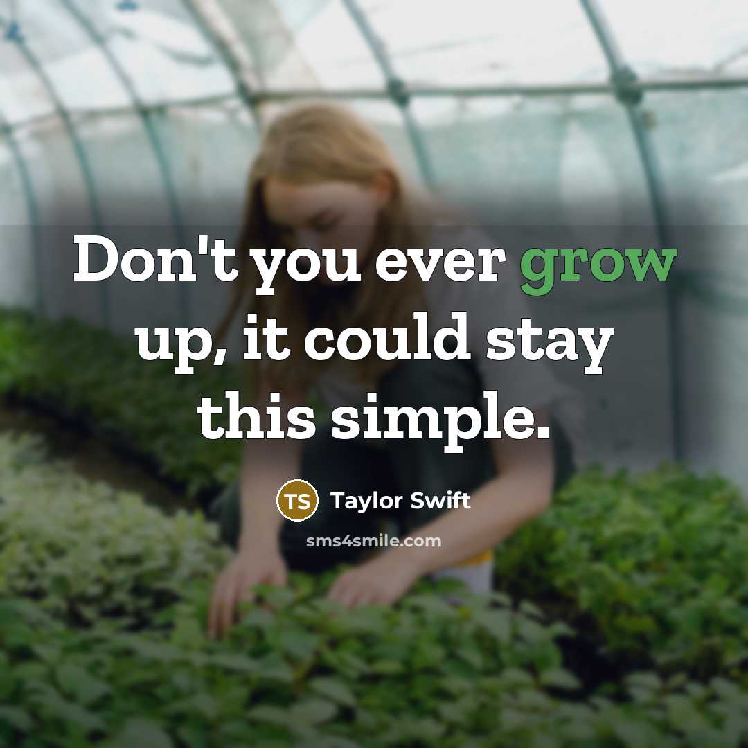 “Don't you ever grow up, it could stay this simple.…” quote by Taylor Swift