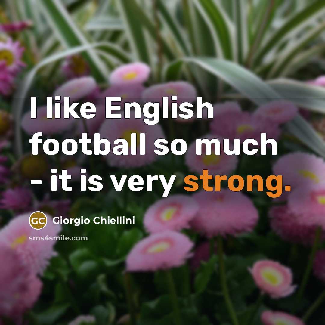 “I like English football so much - it is very…” quote by Giorgio Chiellini