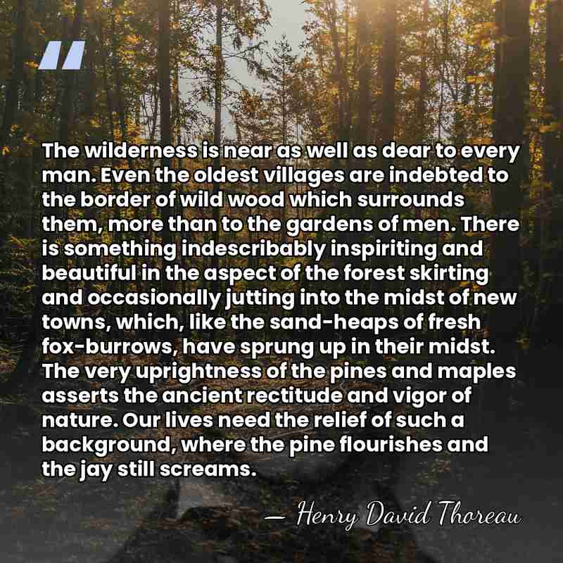 The wilderness is near as well as dear to every man. Even&hellip; - Henry David Thoreau