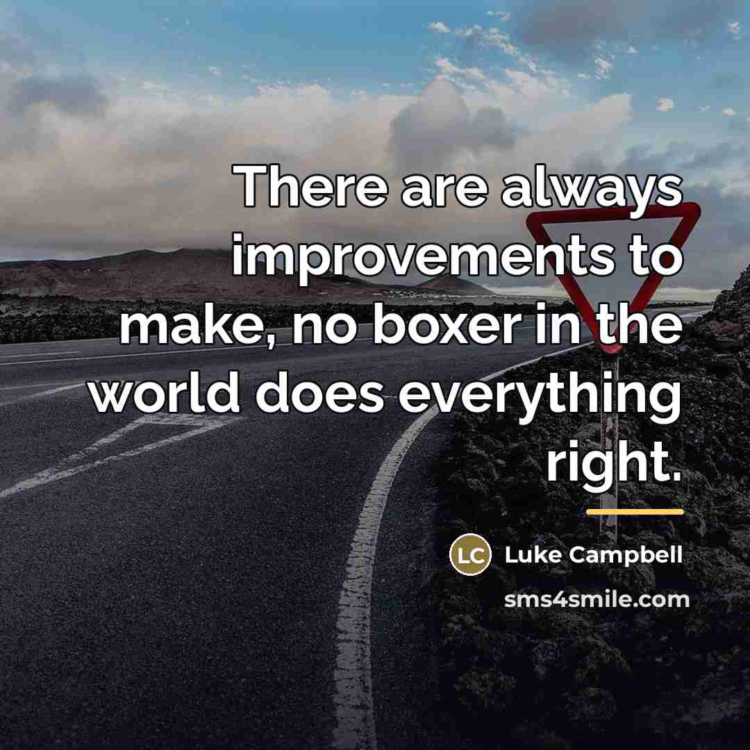 “There are always improvements to make, no boxer in the…” quote by Luke Campbell