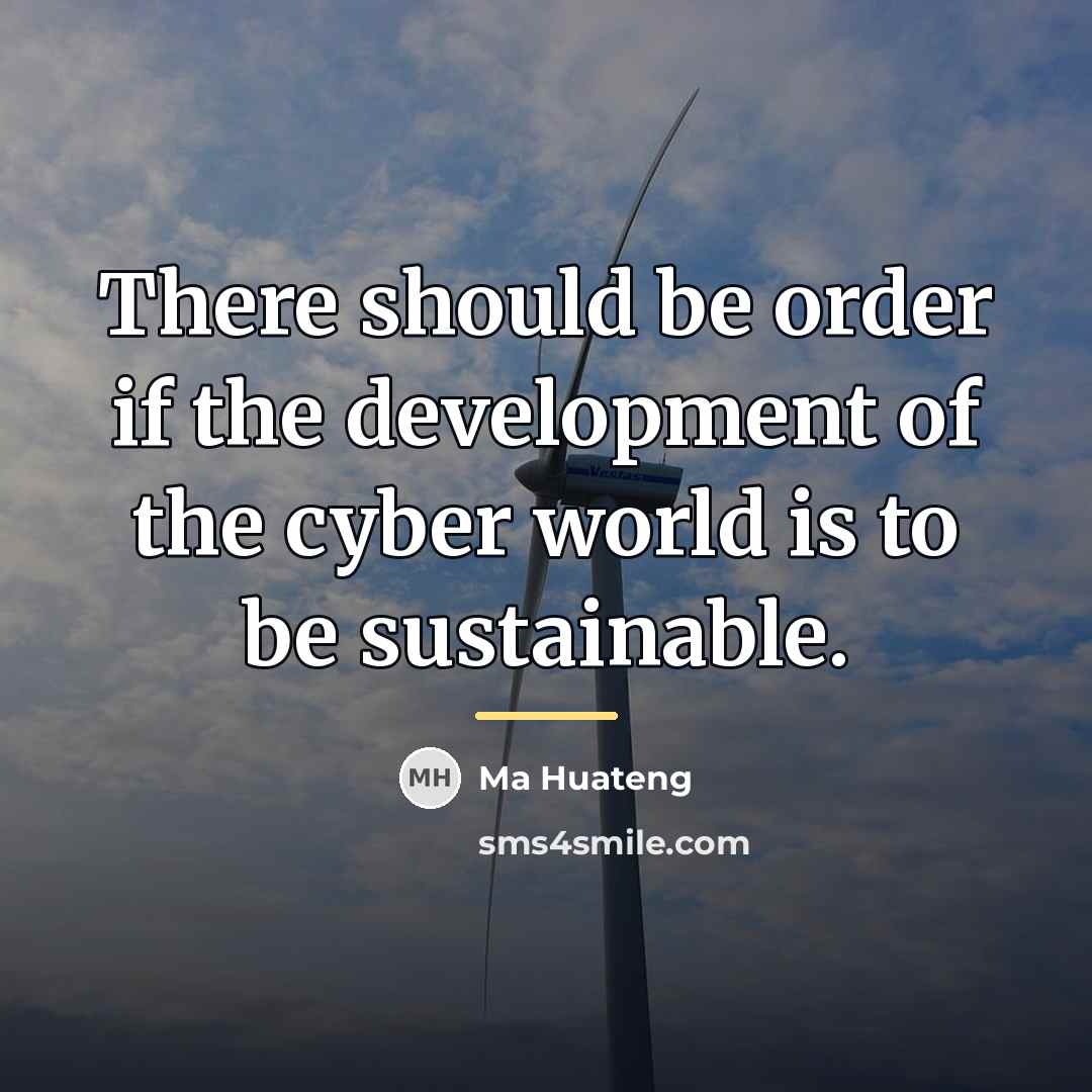 “There should be order if the development of the cyber…” quote by Ma Huateng