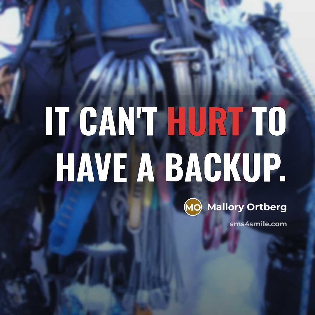 “It can't hurt to have a backup.…” quote by Mallory Ortberg