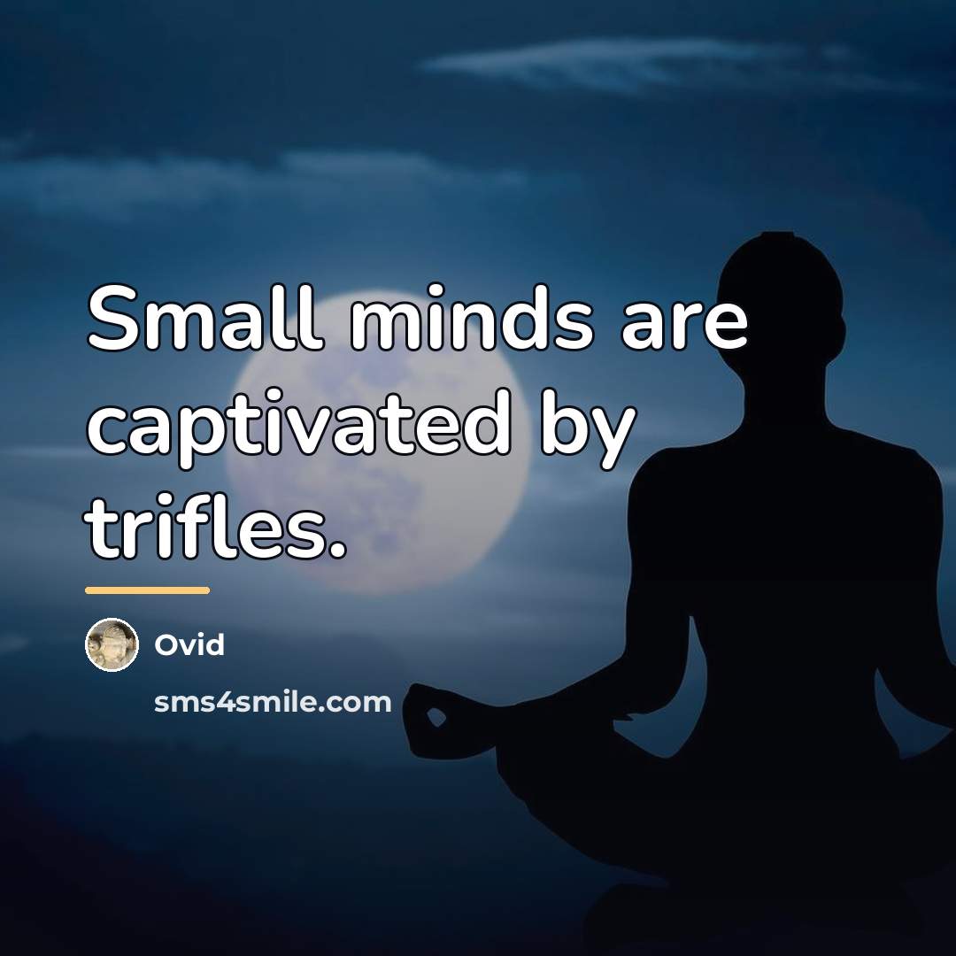 “Small minds are captivated by trifles.…” quote by Ovid