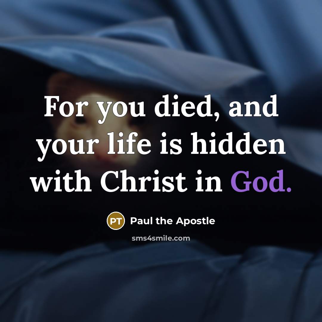 “For you died, and your life is hidden with Christ…” quote by Paul the Apostle