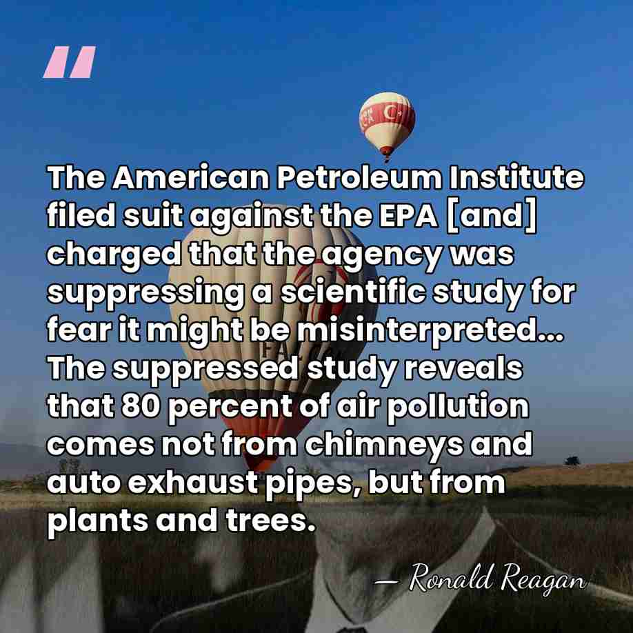 The American Petroleum Institute filed suit against the EPA [and] charged that&hellip; - Ronald Reagan