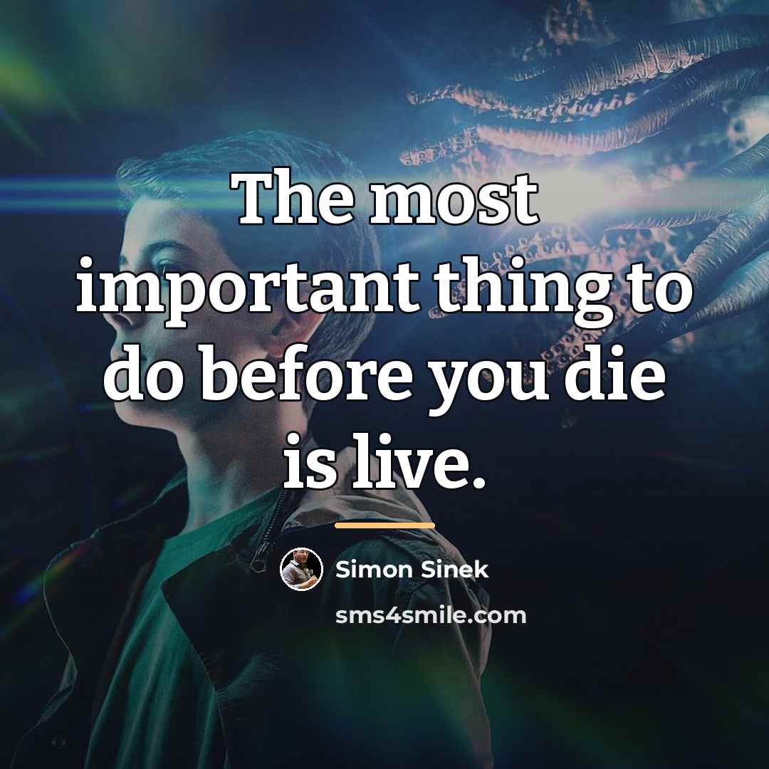 “The most important thing to do before you die is…” quote by Simon Sinek