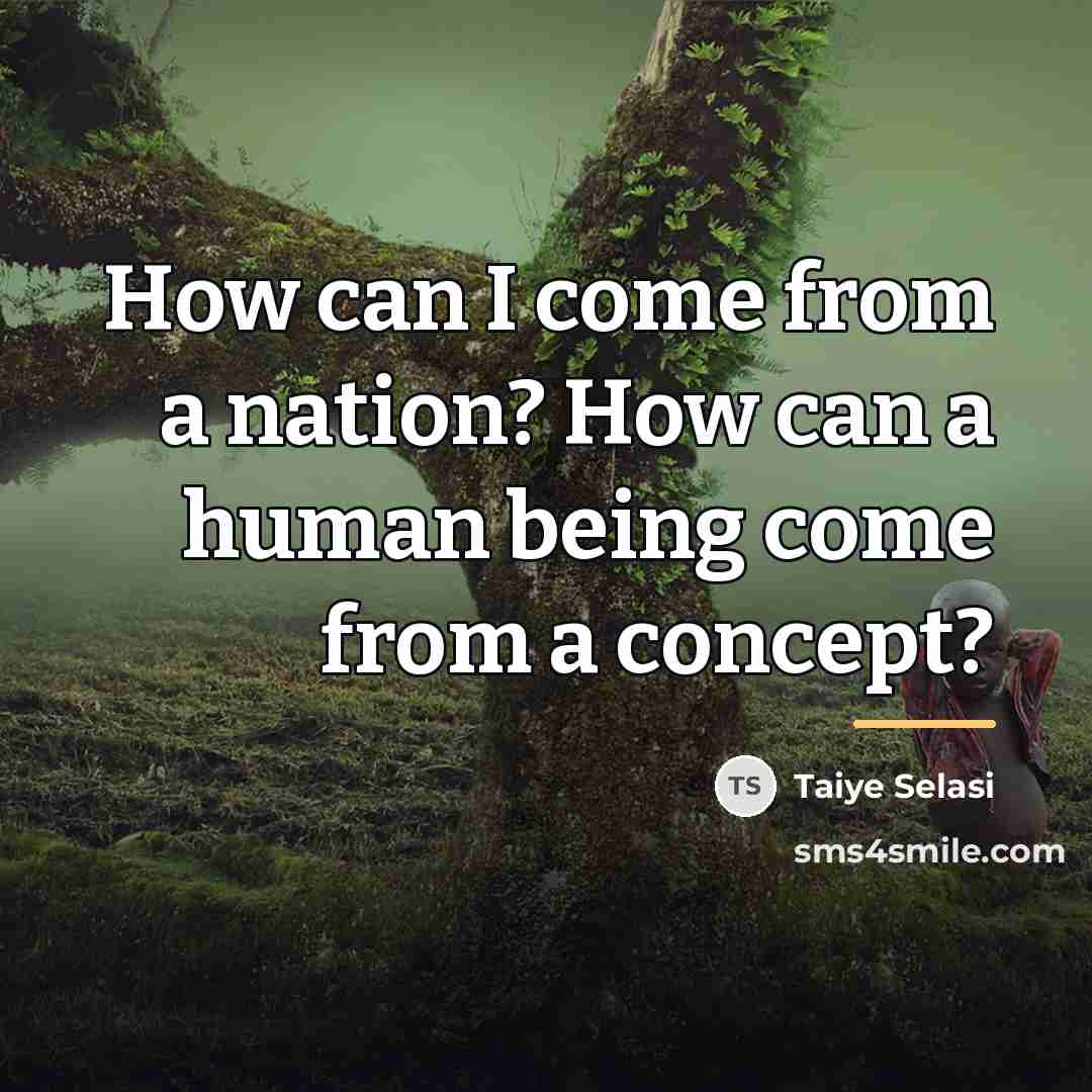 “How can I come from a nation? How can a…” quote by Taiye Selasi