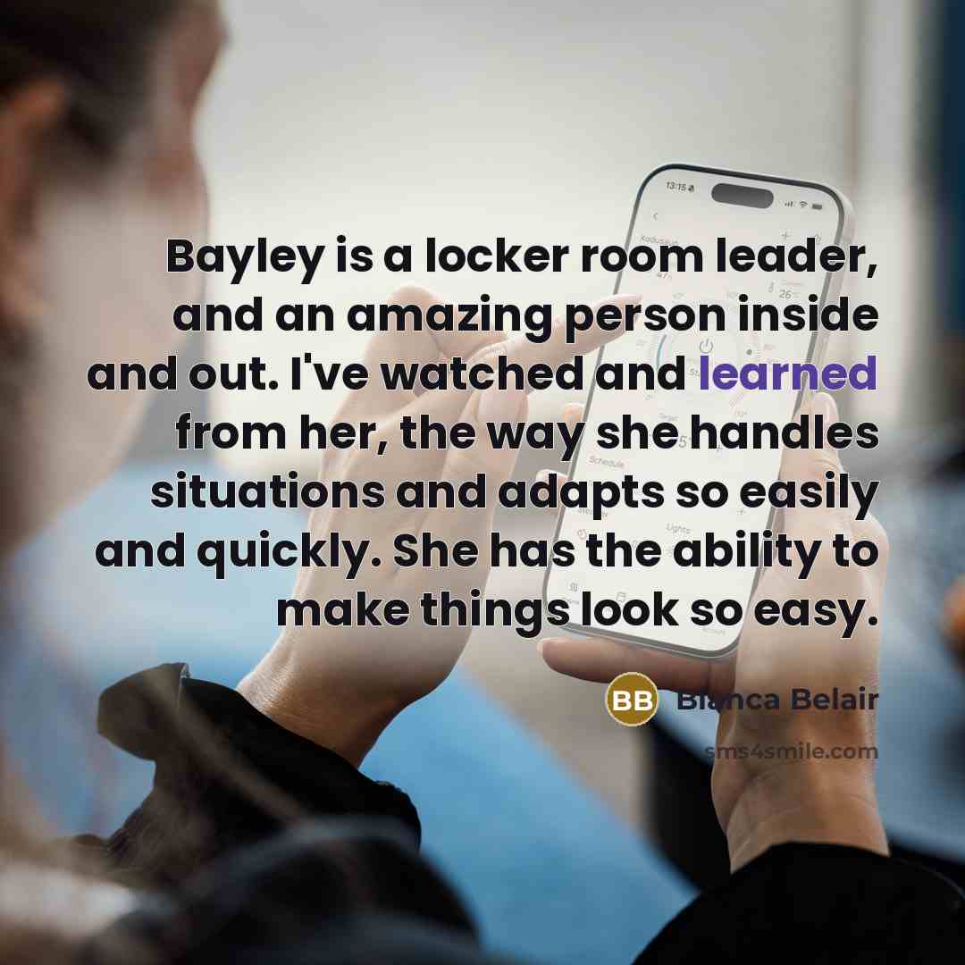“Bayley is a locker room leader, and an amazing person…” quote by Bianca Belair