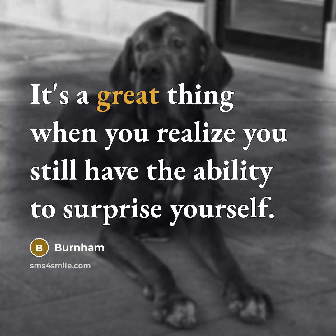 “It's a great thing when you realize you still have the ability to surprise yourself.” quote by Burnham