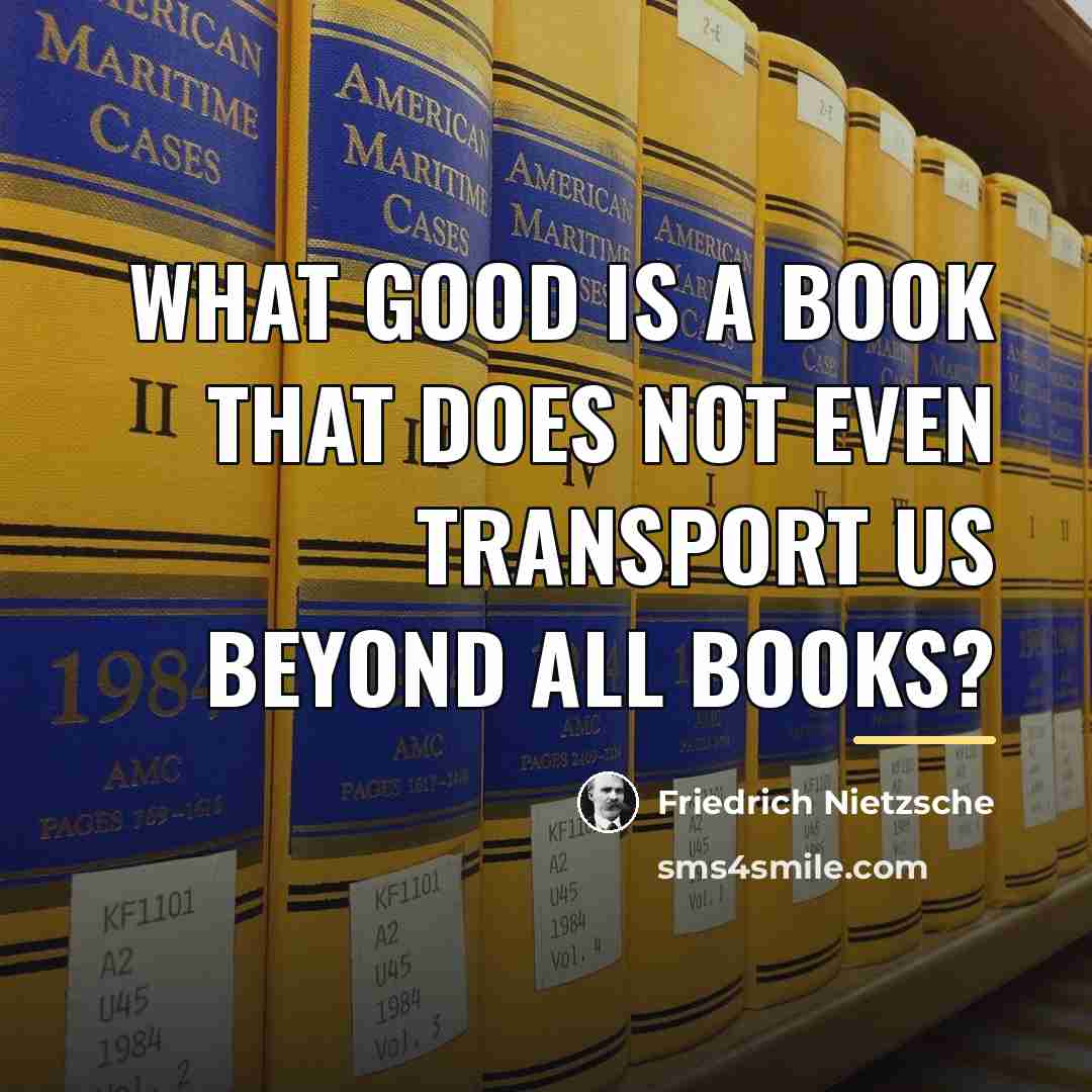 “What good is a book that does not even transport…” quote by Friedrich Nietzsche