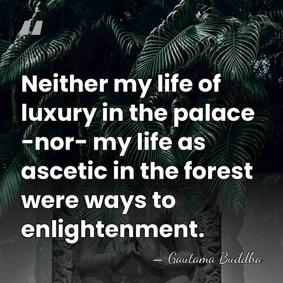 Neither my life of luxury in the palace -nor- my life as&hellip; - Gautama Buddha