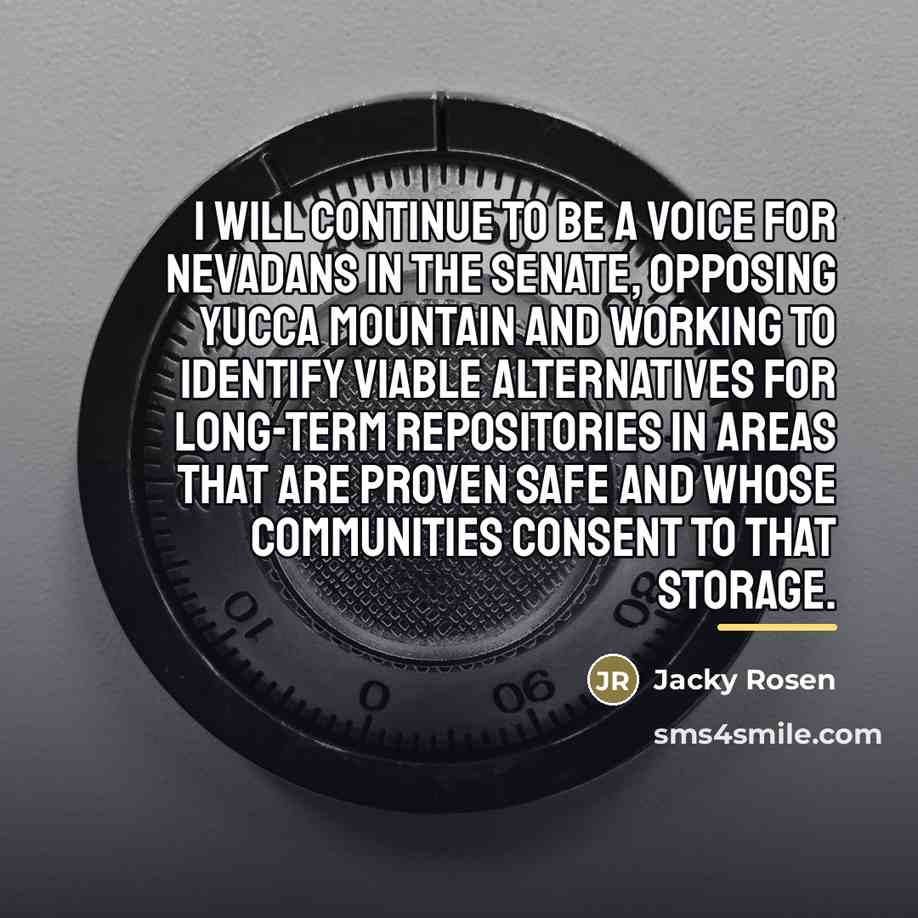 “I will continue to be a voice for Nevadans in…” quote by Jacky Rosen