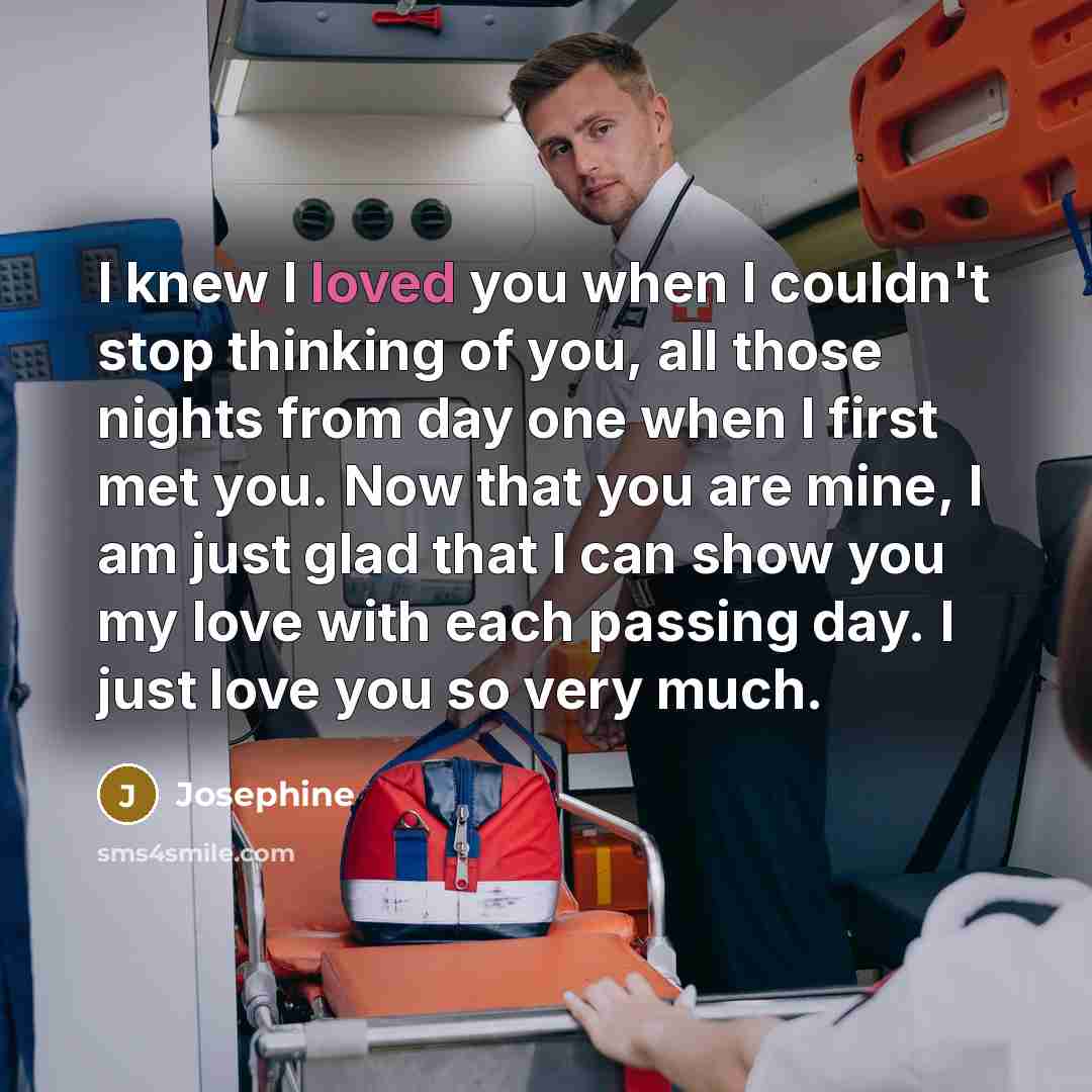 “I knew I loved you when I couldn't stop thinking…” quote by Josephine