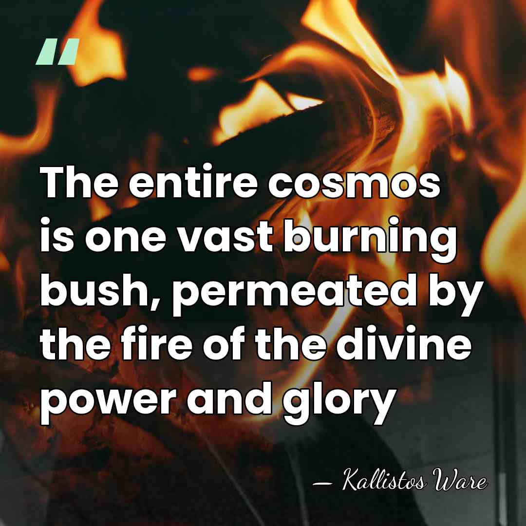 The entire cosmos is one vast burning bush, permeated by the fire&hellip; - Kallistos Ware