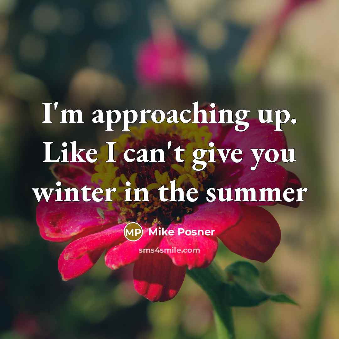 “I'm approaching up. Like I can't give you winter in the summer” quote by Mike Posner