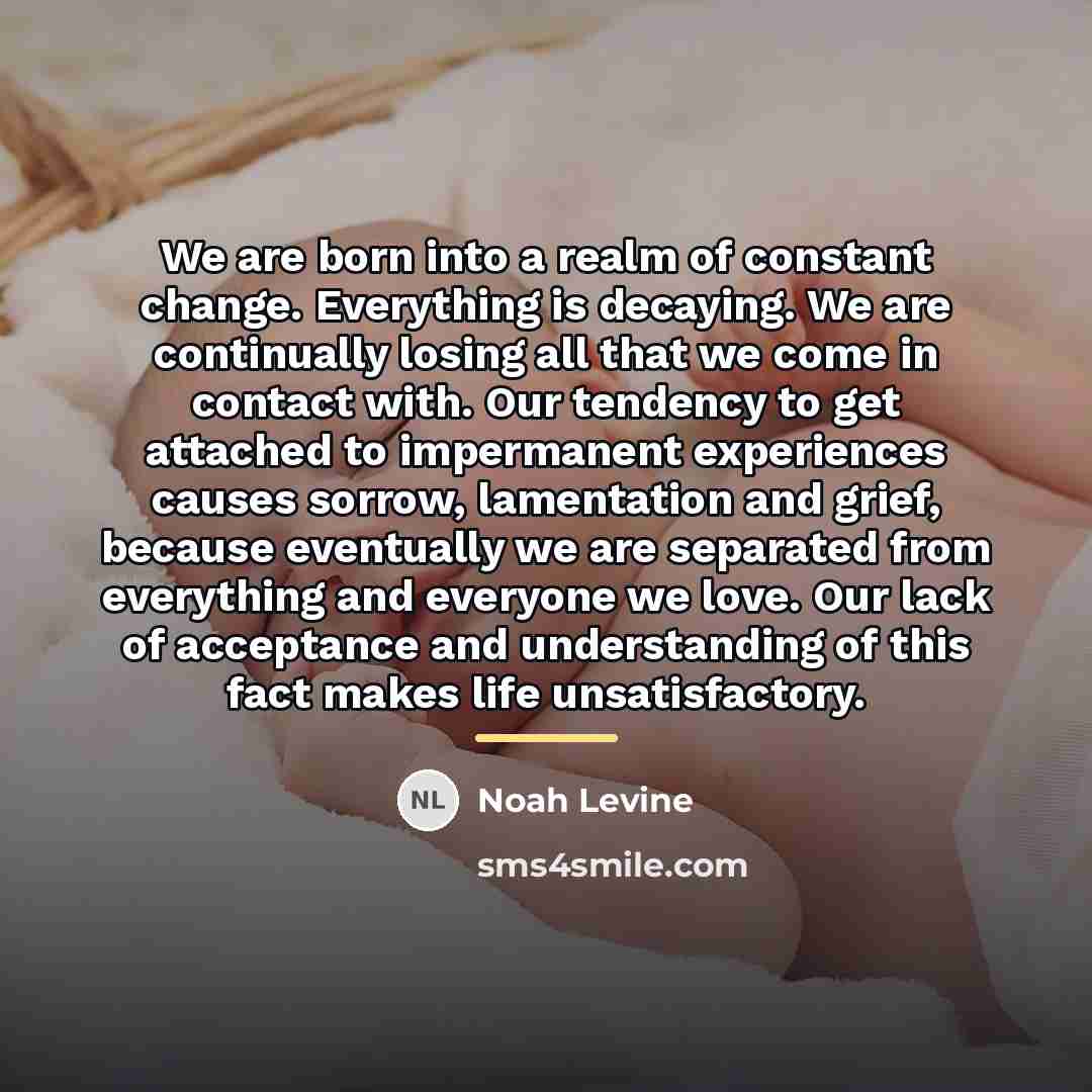 “We are born into a realm of constant change. Everything…” quote by Noah Levine