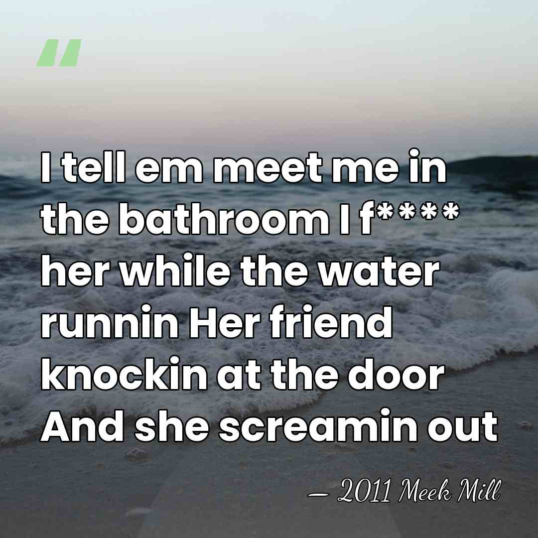I tell em meet me in the bathroom I f**** her while&hellip; - 2011 Meek Mill
