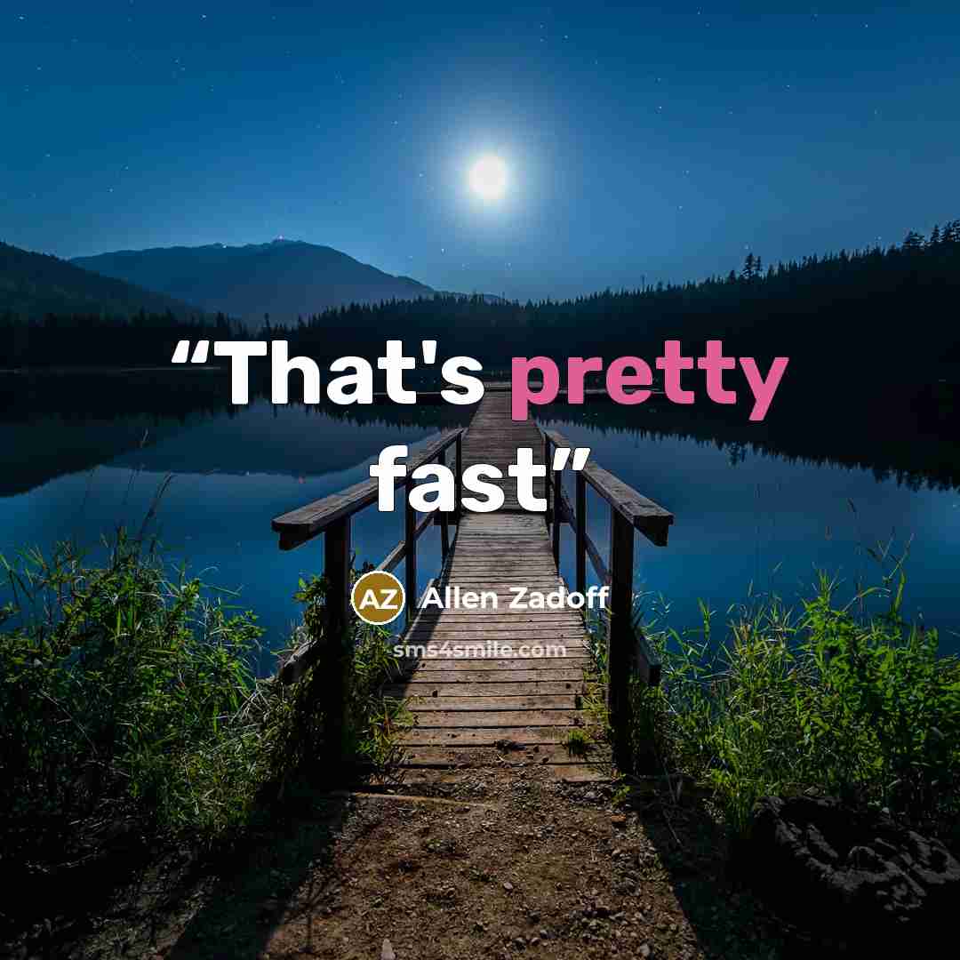 “That's pretty fast” quote by Allen Zadoff