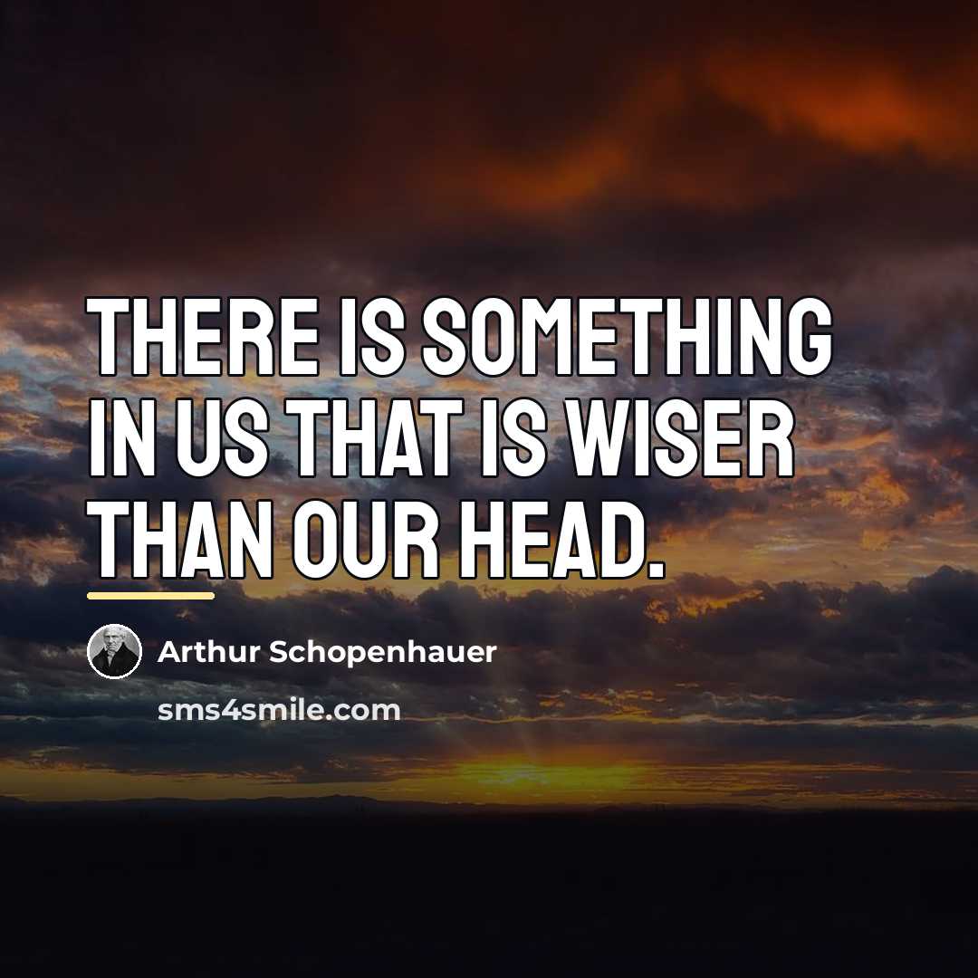 “There is something in us that is wiser than our…” quote by Arthur Schopenhauer
