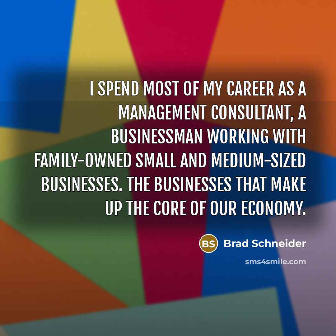 “I spend most of my career as a management consultant,…” quote by Brad Schneider