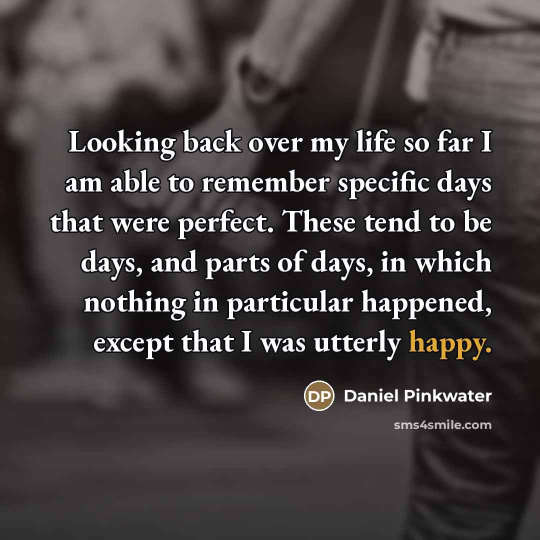 “Looking back over my life so far I am able…” quote by Daniel Pinkwater