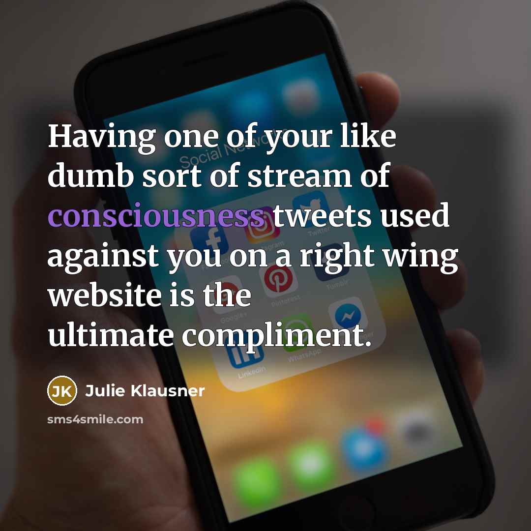 “Having one of your like dumb sort of stream of…” quote by Julie Klausner