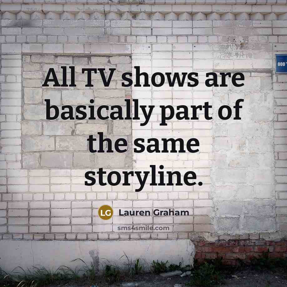 “All TV shows are basically part of the same storyline.…” quote by Lauren Graham