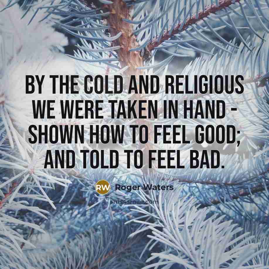 “By the cold and religious we were taken in hand…” quote by Roger Waters