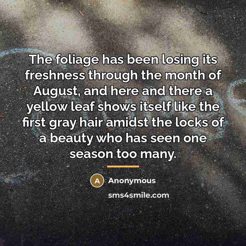 “The foliage has been losing its freshness through the month…” quote by Anonymous