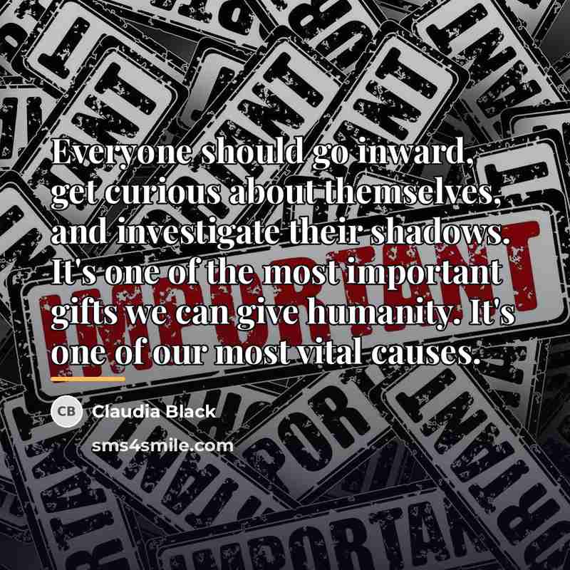 “Everyone should go inward, get curious about themselves, and investigate…” quote by Claudia Black