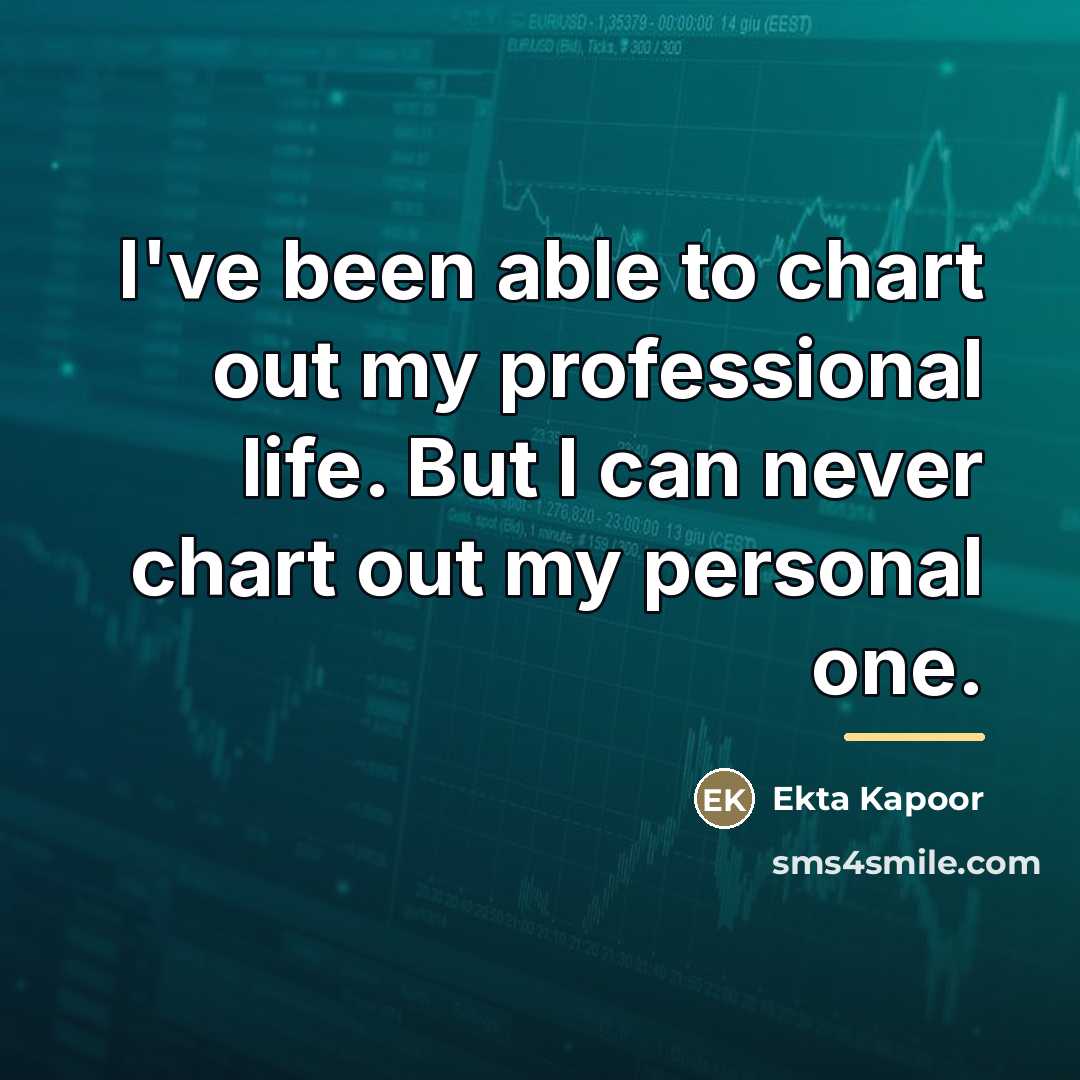 “I've been able to chart out my professional life. But…” quote by Ekta Kapoor