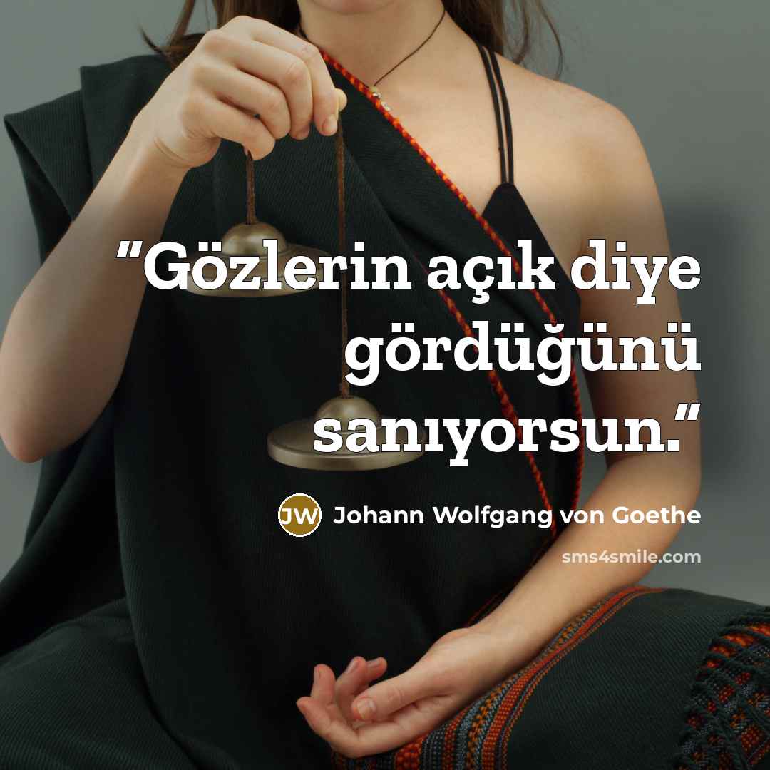 “Gözlerin açık diye gördüğünü sanıyorsun.” quote by Johann Wolfgang von Goethe