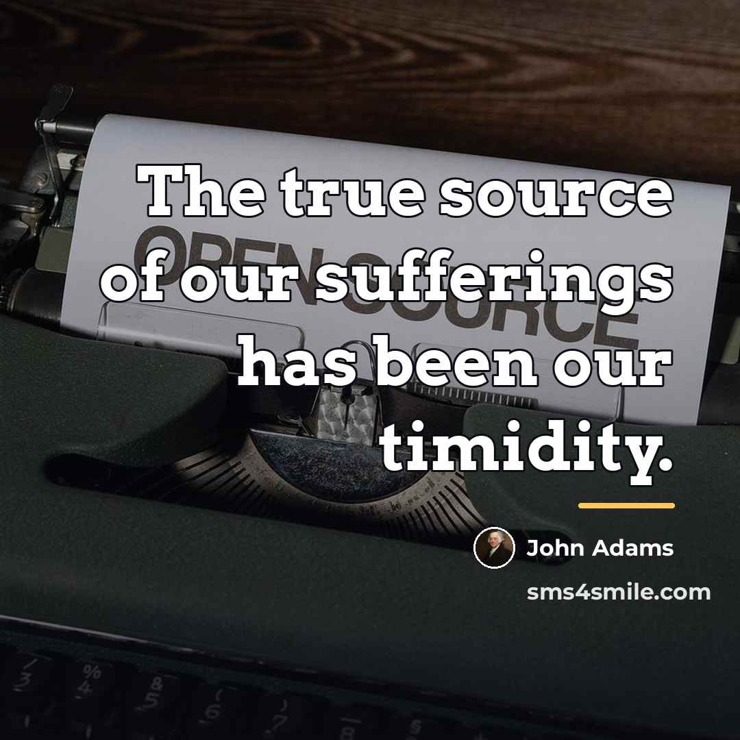 “The true source of our sufferings has been our timidity.…” quote by John Adams
