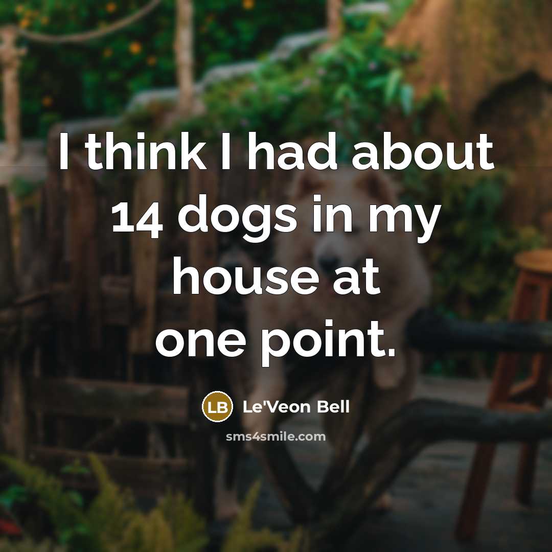 “I think I had about 14 dogs in my house…” quote by Le'Veon Bell