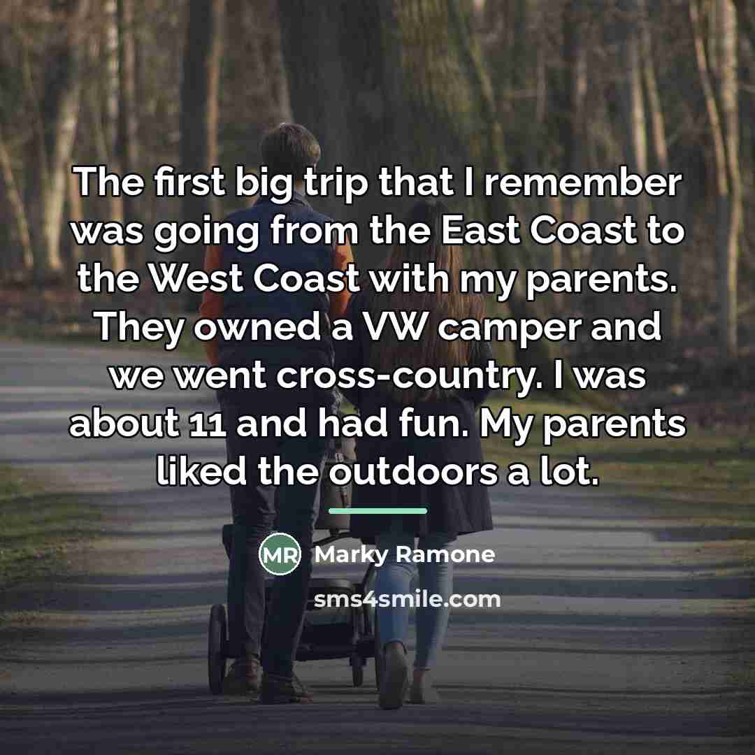 “The first big trip that I remember was going from…” quote by Marky Ramone