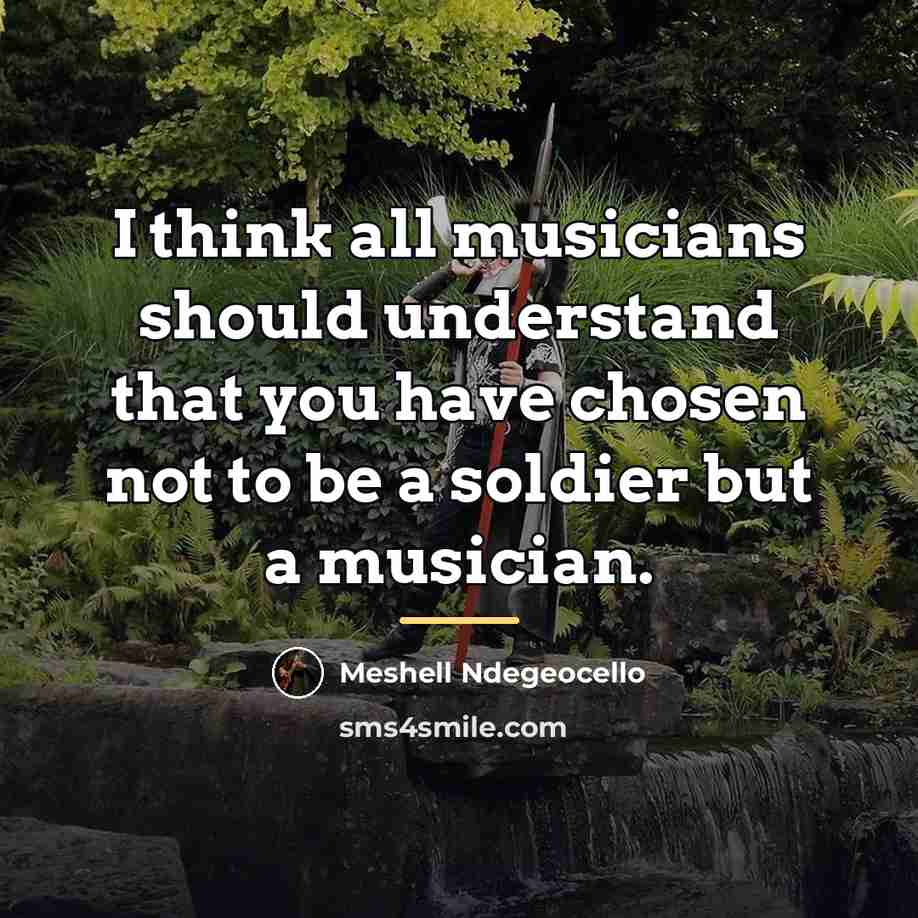 “I think all musicians should understand that you have chosen…” quote by Meshell Ndegeocello