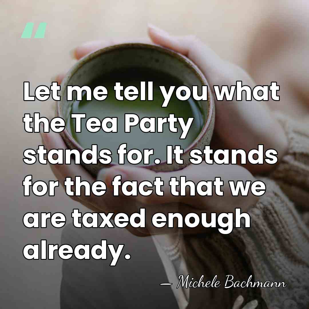 Let me tell you what the Tea Party stands for. It stands&hellip; - Michele Bachmann
