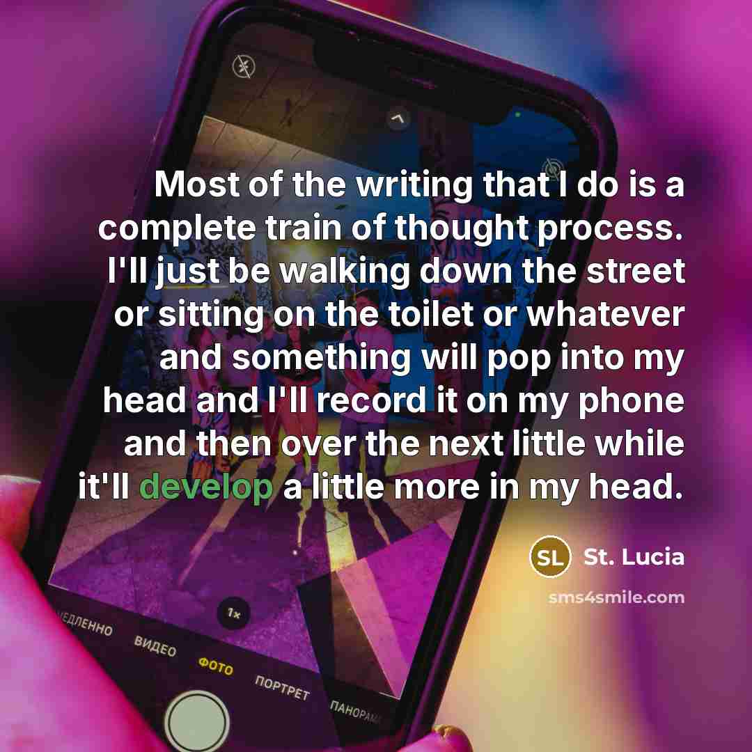 “Most of the writing that I do is a complete…” quote by St. Lucia