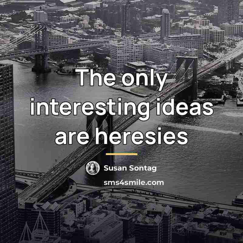 “The only interesting ideas are heresies…” quote by Susan Sontag