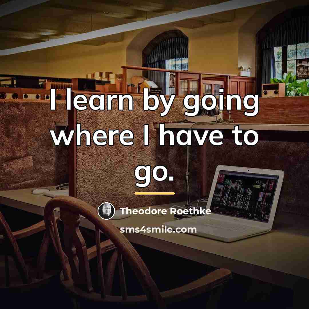 “I learn by going where I have to go.…” quote by Theodore Roethke