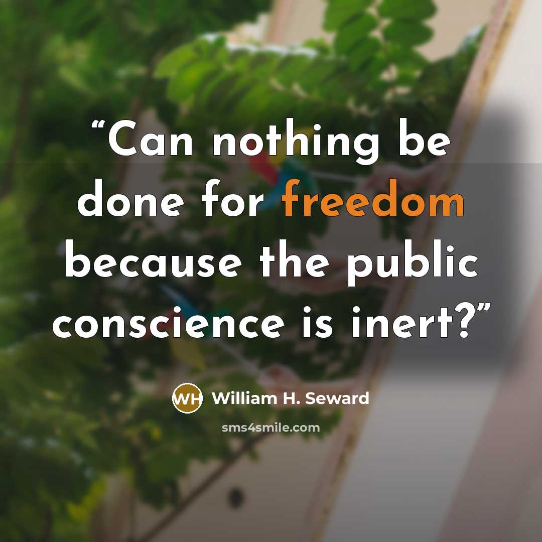 “Can nothing be done for freedom because the public conscience is inert?” quote by William H. Seward