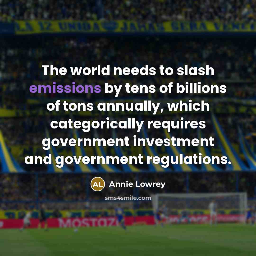 “The world needs to slash emissions by tens of billions of tons annually, which categorically requires government investment and government regulations.” quote by Annie Lowrey
