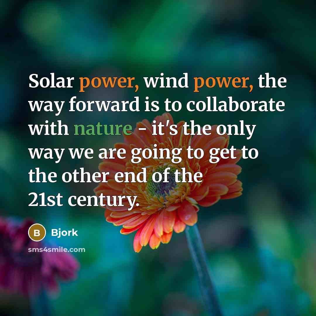 “Solar power, wind power, the way forward is to collaborate…” quote by Bjork