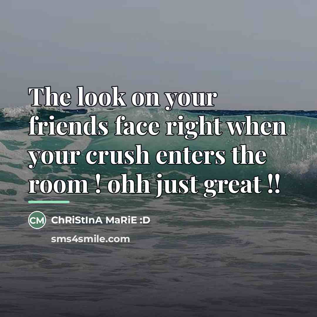 “The look on your friends face right when your crush…” quote by ChRiStInA MaRiE :D