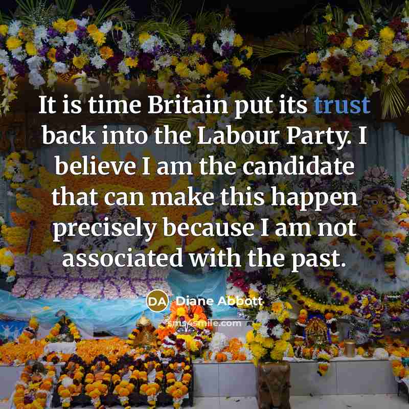 “It is time Britain put its trust back into the…” quote by Diane Abbott